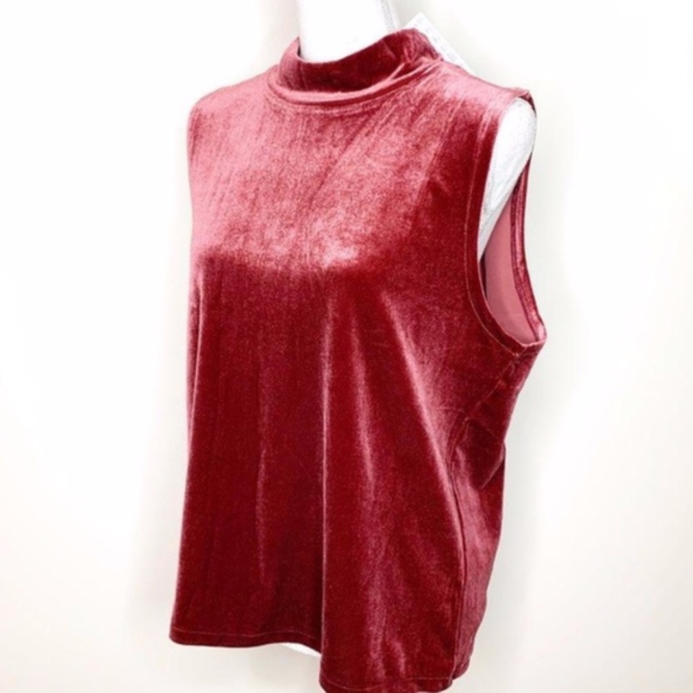 J.Crew NWT Garnet Red Velvet Sleeveless Top Sz XL